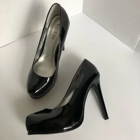 Guess Black Patent Leather 5 Inch Heels, Size 6.5M - Picture 4 of 8